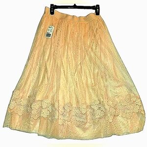 NWT Forever 21 Pink, Chiffon Midi skirt size L